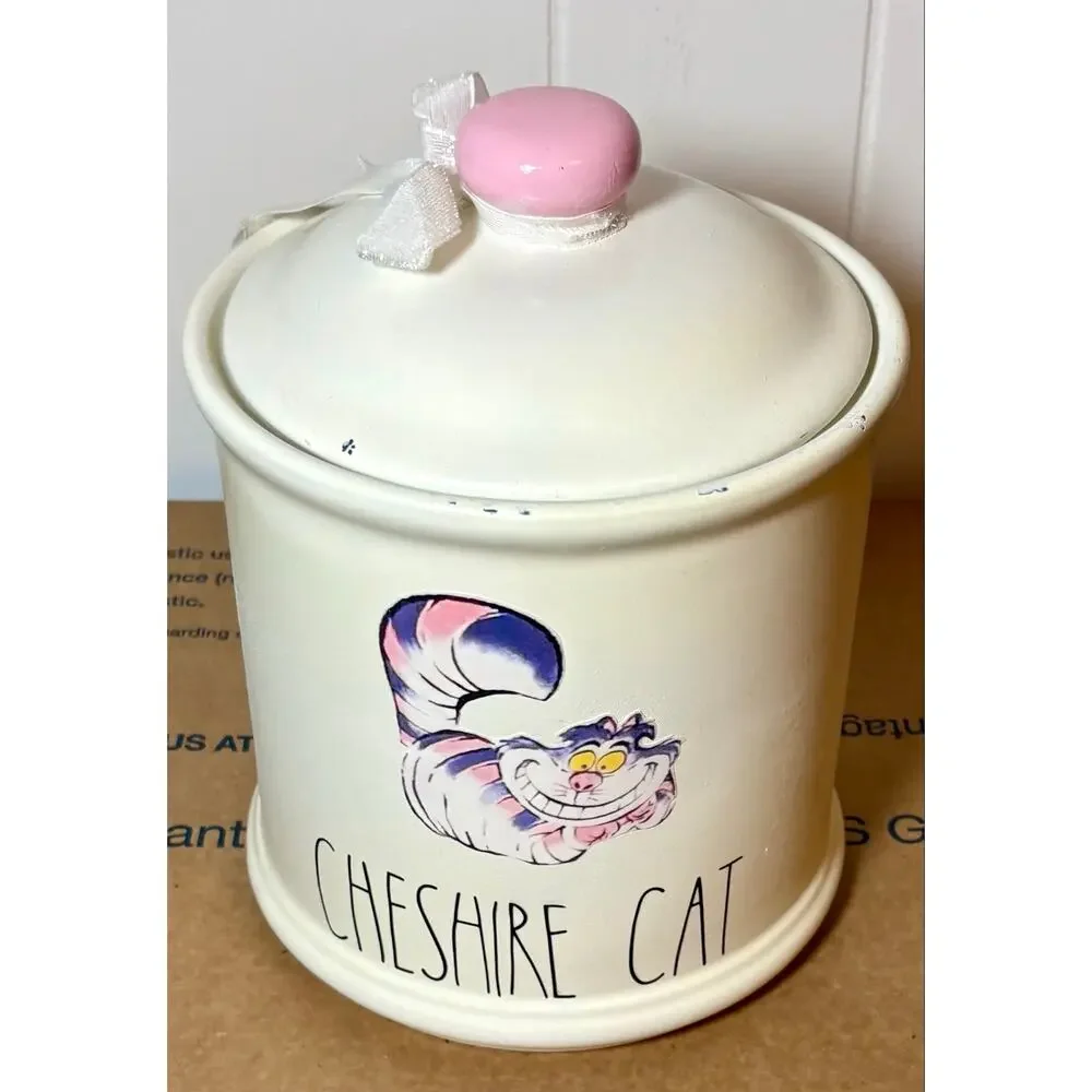 Alice in Wonderland Cheshire Cat Ceramic Canister Disney Rae Dunn Inspired